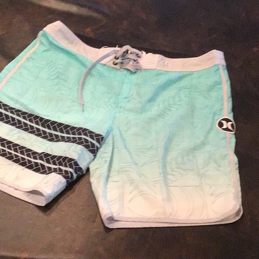 Hurley Aqua and Black Board Shorts